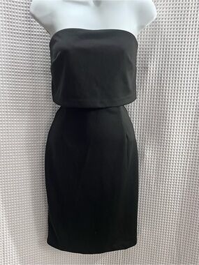 Soloiste Black Strapless Popover Cutout Bodycon Dress (no size) see measurements
